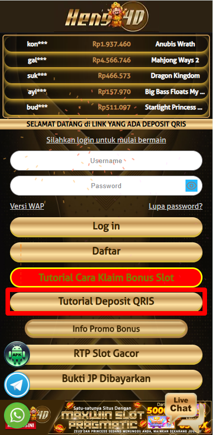 DEPOSIT QRIS TERCEPAT HENG4D