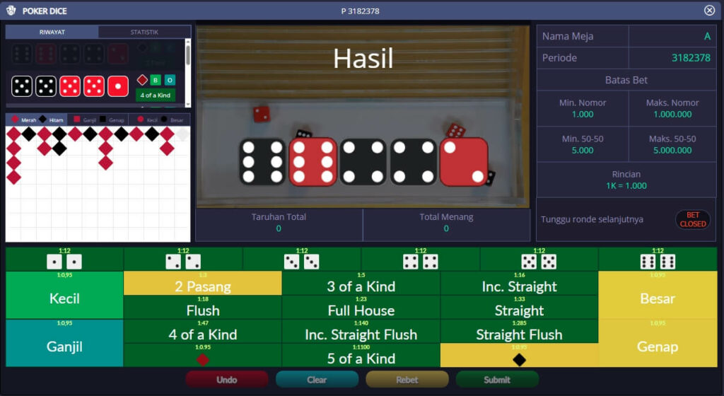 Strategi Permainan POKER DICE